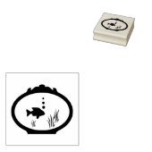 Fish Bowl Wood Art Stamp Rubberstempel (Gestempeld)