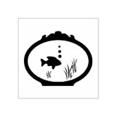 Fish Bowl Wood Art Stamp Rubberstempel (Afrduk)