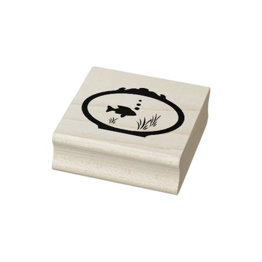 Fish Bowl Wood Art Stamp Rubberstempel (Stempel)