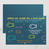 Fish & Bubbles - Zwembadfeest Uitnodiging (Voorkant / Achterkant)