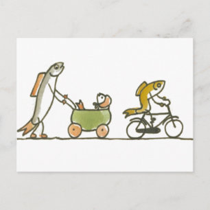Fish Buggy en Bike Briefkaart