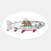 Fish California Trout Ovale Sticker (Voorkant)