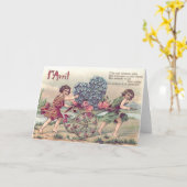 Fish Cart Forget-Me-Not Roses Kaart (Gele Bloem)