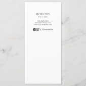 Fish & Chips restaurant prijslijst/ Menu Kaart Wit (Achterkant)