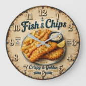 Fish & Chips Vintage Kitchen Grote Klok (Voorkant)