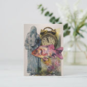 Fish Clock Person Collage Briefkaart (Staand voorkant)