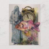 Fish Clock Person Collage Briefkaart (Voorkant)