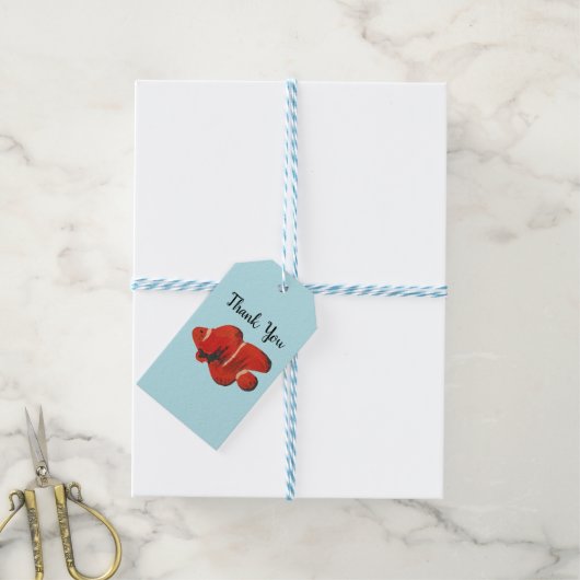 Fish Clownfish Ocean Party Bedankt Cadeaulabel (Met Touw)
