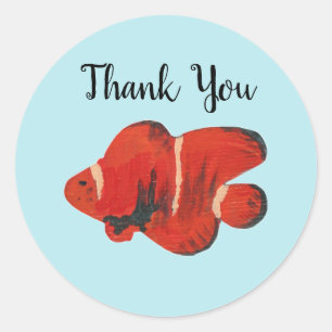 Fish Clownfish Ocean Party Dank u Stickers