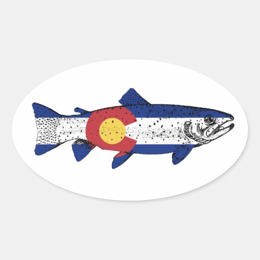 Fish Colorado Ovale Sticker (Voorkant)