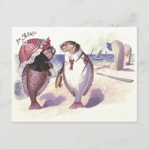 Fish Couple Beach Zee Oceaan Briefkaart