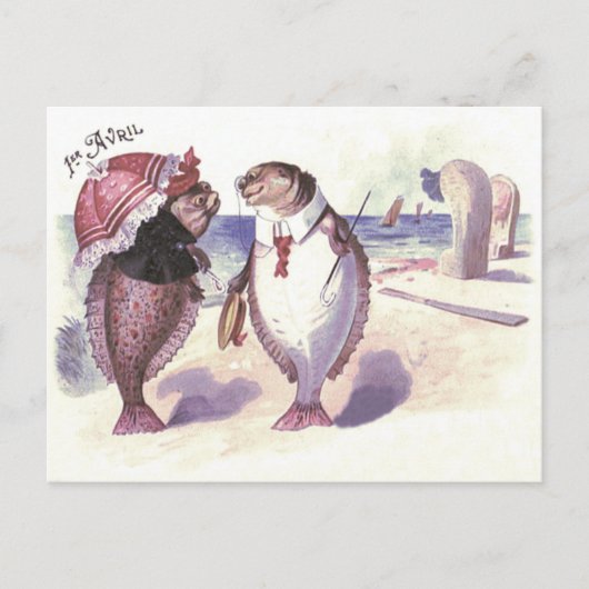 Fish Couple Beach Zee Oceaan Briefkaart (Voorkant)