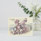 Fish Couple Bicycle Zee Ocean Lily Briefkaart (Staand voorkant)