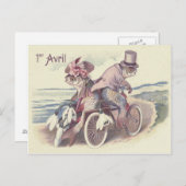 Fish Couple Bicycle Zee Ocean Lily Briefkaart (Voorkant / Achterkant)