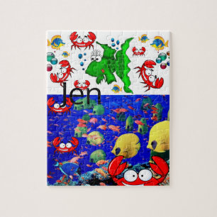 Fish Crab Jigzaag Puzzle Legpuzzel