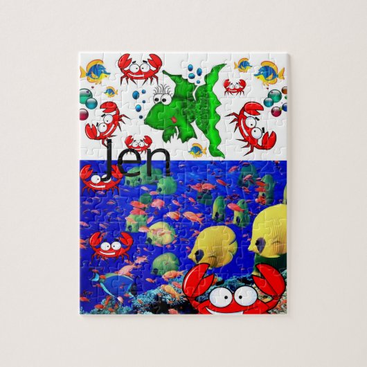 Fish Crab Jigzaag Puzzle Legpuzzel (Verticaal)