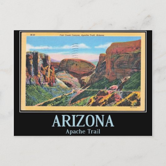 Fish Creek Canyon, Vintage van Arizona Briefkaart (Voorkant)