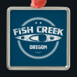 Fish Creek Oregon Kayak Metalen Ornament<br><div class="desc">Fish Creek ligt op de westerne helling van de Cascade Range in het noordwesten van Oregon en sluit aan op de Clackamas River.</div>