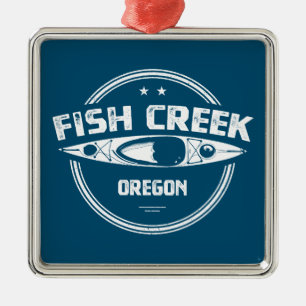 Fish Creek Oregon Kayak Metalen Ornament