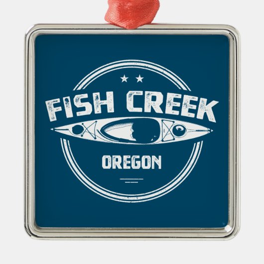 Fish Creek Oregon Kayak Metalen Ornament (Voorkant)