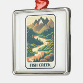 Fish Creek Oregon Kleuren Metalen Ornament (Links)
