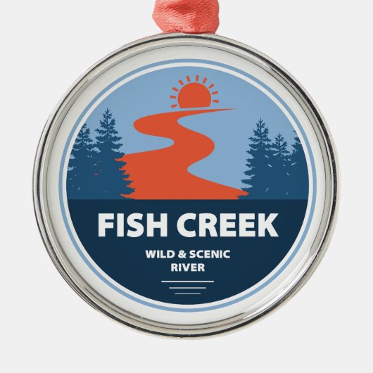 Fish Creek Wild en Schilderachtig River Oregon Metalen Ornament (Voorkant)