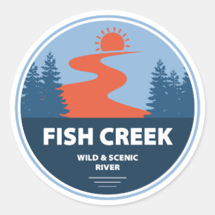 Fish Creek Wild en Schilderachtig River Oregon Ronde Sticker