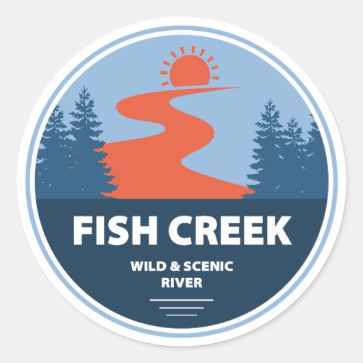 Fish Creek Wild en Schilderachtig River Oregon Ronde Sticker (Voorkant)
