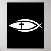 Fish Cross Jesus Christian Prayers Mens Womens Poster (Voorkant)