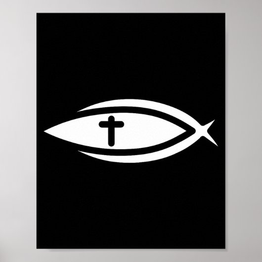 Fish Cross Jesus Christian Prayers Mens Womens  Poster (Voorkant)