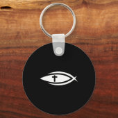 Fish Cross Jesus Christian Prayers Mens Womens  Sleutelhanger (Voorkant)