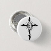 Fish-Cross_Shadow Ronde Button 3,2 Cm (Voorkant /achterkant)
