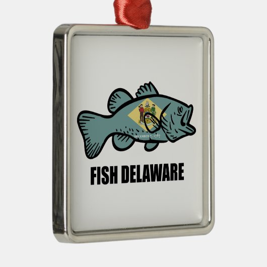 Fish Delaware Metalen Ornament (Rechts)