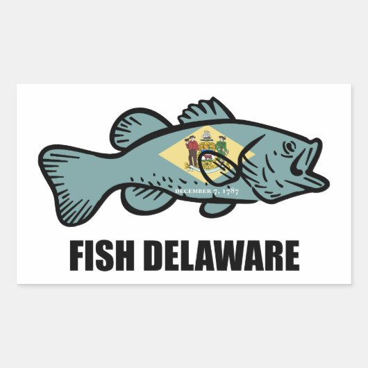 Fish Delaware Rechthoekige Sticker (Voorkant)