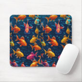 fish design mousepad muismat (Met muis)