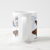 fish design mug/needle punch design/elements grote koffiekop (Achterkant)