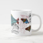 fish design mug/needle punch design/elements grote koffiekop (Rechts)