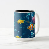 Fish Design MYG Tweekleurige Koffiemok (Voorkant rechts)