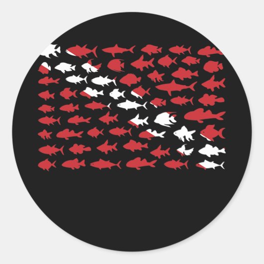Fish Dive for Scuba Diver Fish lover Ronde Sticker (Voorkant)