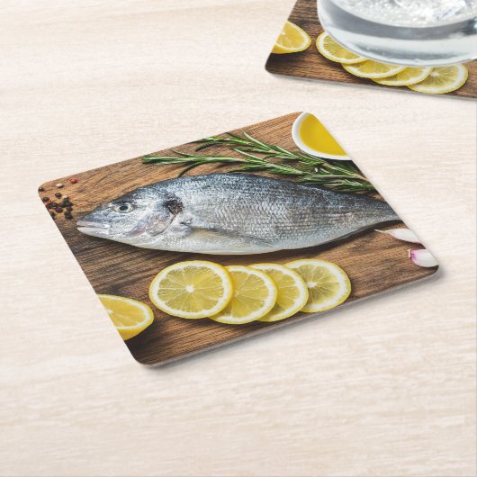 Fish Dorado Kartonnen Onderzetters (Schuin)