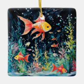 Fish Dreamland, aquariumperfectie, Keramisch Ornament (Voorkant)