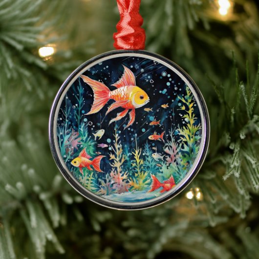Fish Dreamland, aquariumperfectie, Metalen Ornament (Boom)