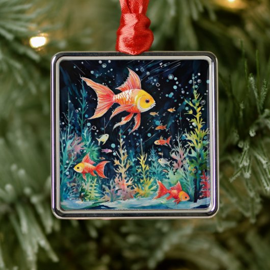 Fish Dreamland, aquariumperfectie, Metalen Ornament (Boom)