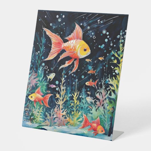 Fish Dreamland, aquariumperfectie, Reclamebord Met Voetstuk (Voorkant)