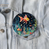 Fish Dreamland, aquariumperfectie, Ronde Button 4,0 Cm (In situ)