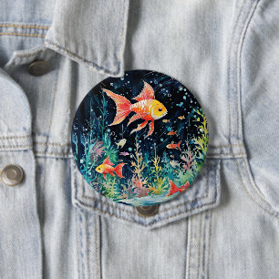 Fish Dreamland, aquariumperfectie, Ronde Button 4,0 Cm