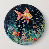 Fish Dreamland, aquariumperfectie, Ronde Button 4,0 Cm (Voorkant)