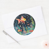 Fish Dreamland, aquariumperfectie, Ronde Sticker (Envelop)