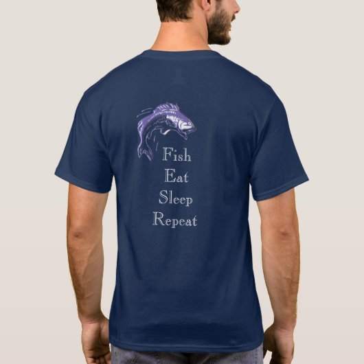 Fish Eat Sleep - T-shirt voor visliefhebbers (Achterkant)