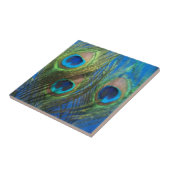 Fish Eye Peacock Feathers Tile Tegeltje (Zijkant)